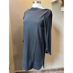 COS Womens Sheath Dress Size M Black 3/4 Sleeve Cotton Boat Neck